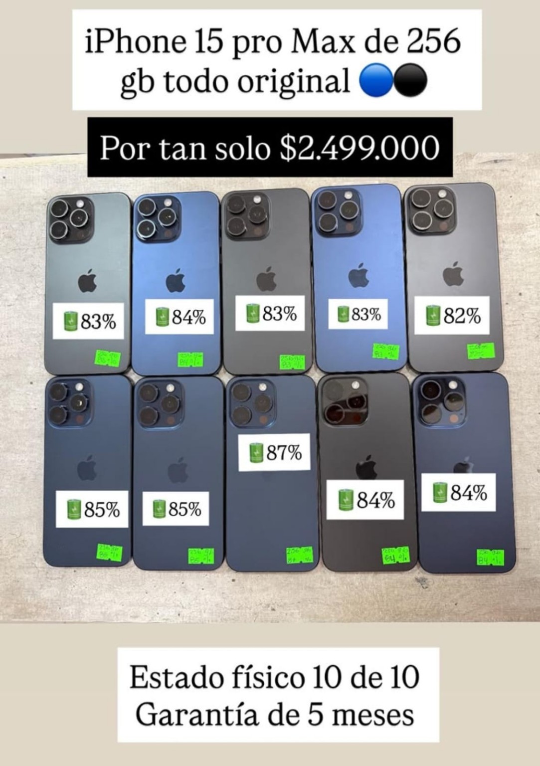 iPhone 15 Pro Max de 256 GB todo original
