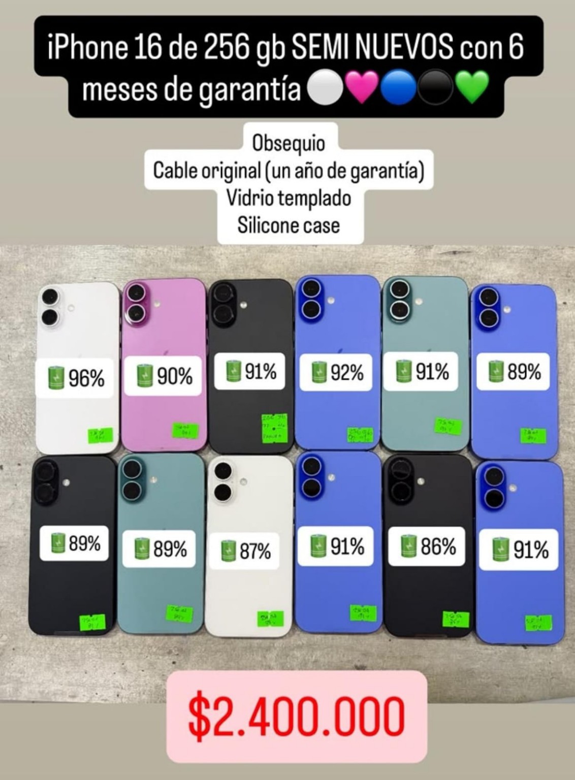 iPhone 16 de 256 GB seminuevo